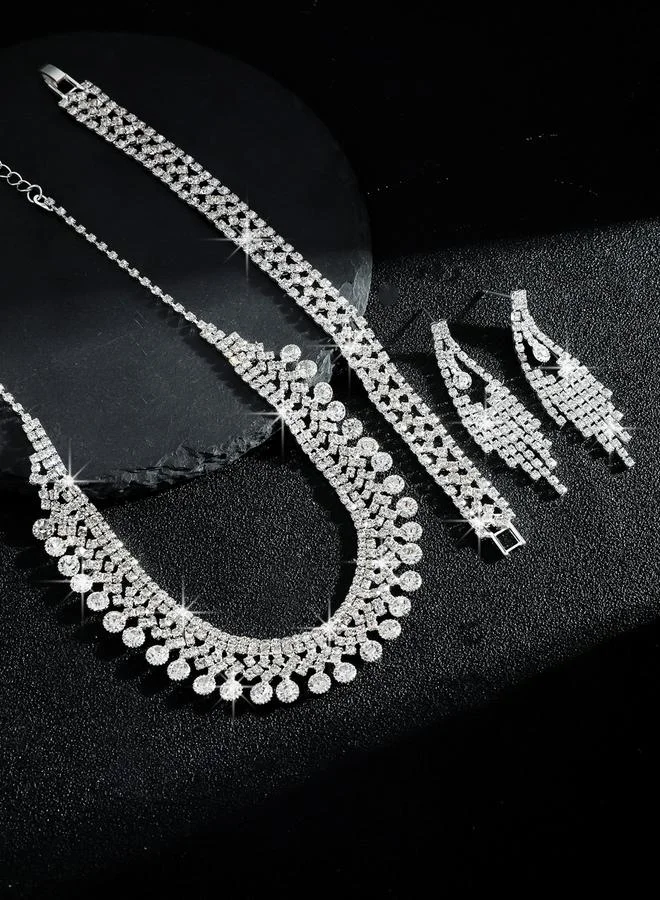Take Two  3-Piece Embellished Necklace, Bracelet And Earrings Jewelry Set for Women | Best Price UAE